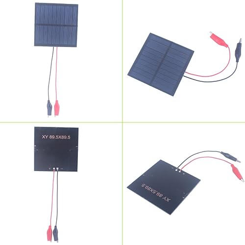 Miniatura 5 de 5 paneles solares pequeños, 1 W, 5 V, 200 mA, mini panel solar fotovoltaico de células solares con clip de alambre de 3.524 in x 3.524 in para