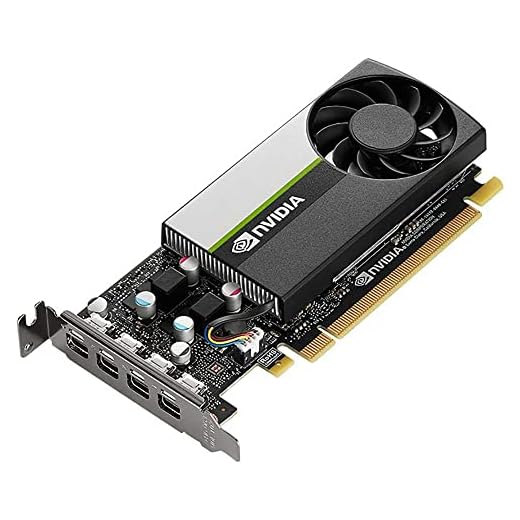PNY NVIDIA T1000 Professional Graphic Card 4GB GDDR6 PCI Express 3.0 x16, Single Slot, 4X Mini-DisplayPort, 8K Support, Ultra-Quiet Active Fan, VCNT1000-PB