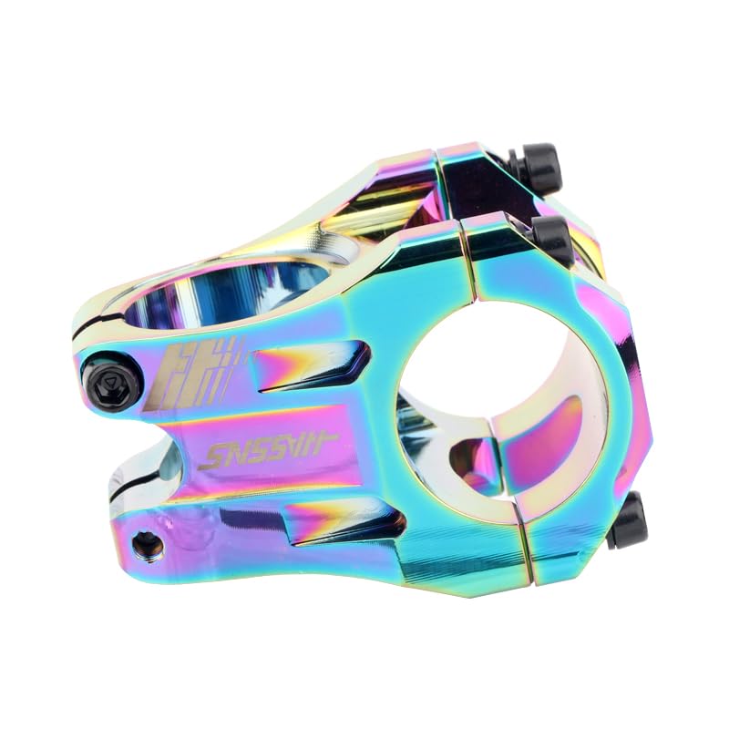 Attacco Manubrio Mtb Mountain Road Bike Table Short Power Mtb Ponte for bicicletta Attacco manubrio 35mm Riser regolabile 31.8 Manubrio Power Cycling Attacco Manubrio Bici Da Corsa(HASSNS Colorful)