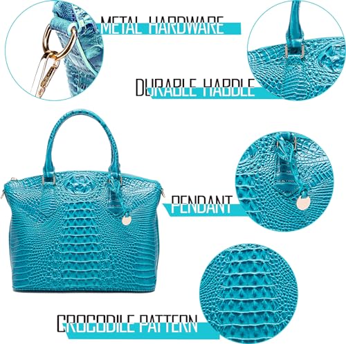 Image of Makcr Joacbv Women Purse Satchel Bag Long Crossbody Classy Tote Bag Top Handle Vegan Leather Ladies Handbags Embossed Pattern