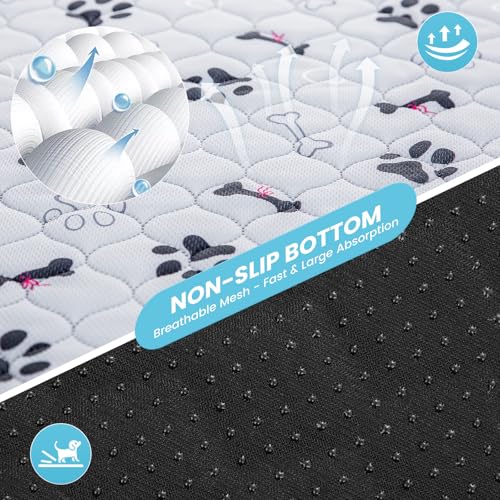PmakeEorT Welpenunterlagen Waschbar, 2er Set Trainingspads für Hunde, 70 x 50 cm PIPI Matten für Hunde Puppy Pads, Auslaufsichere und schnell trocknende Hundeunterlagen