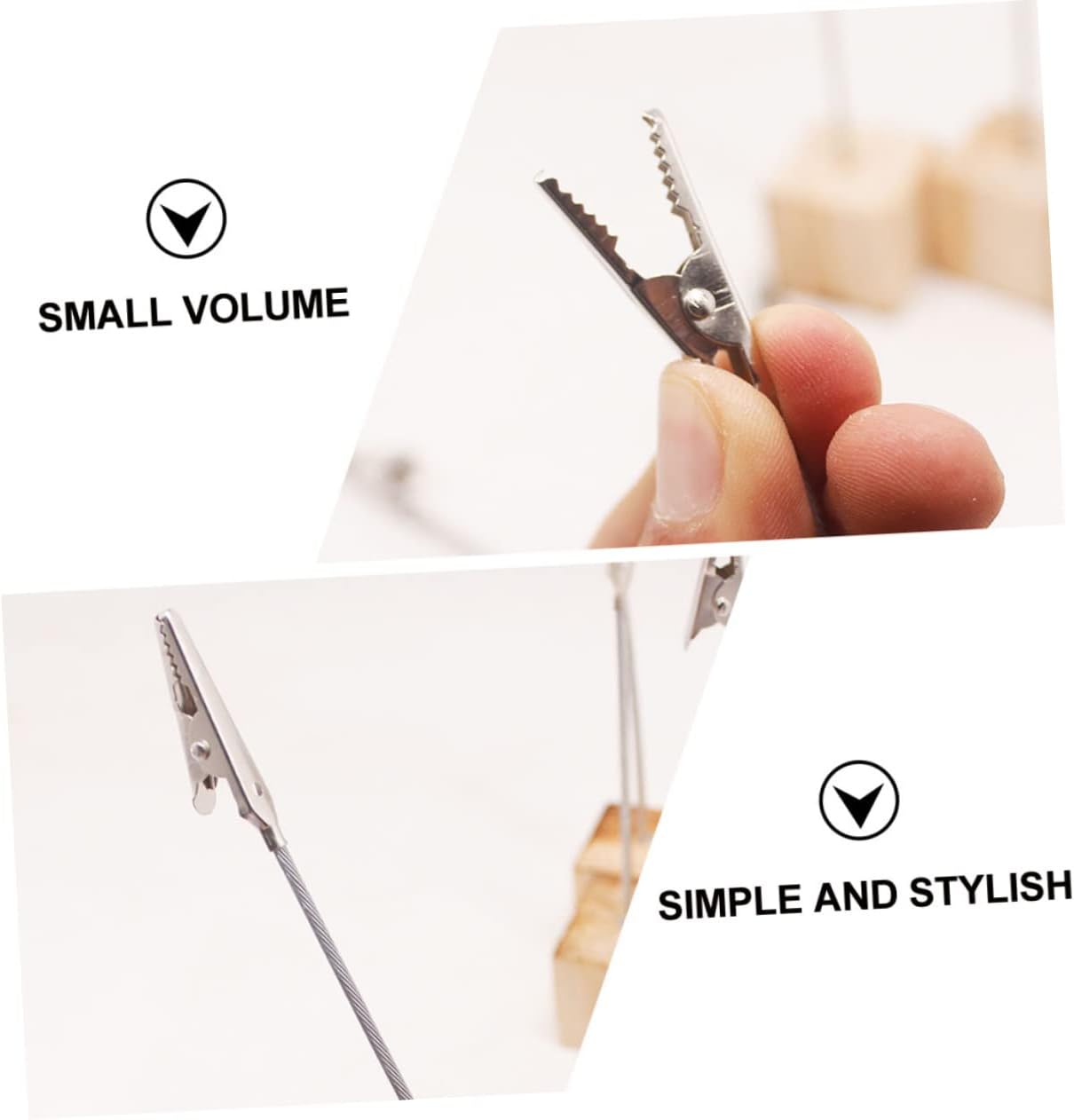 12pcs Base Wooden Memo Clips Decorative Business Card Holders for Office Parties and Events Multi-Functional Picture Stands for Photos Menus and Notes