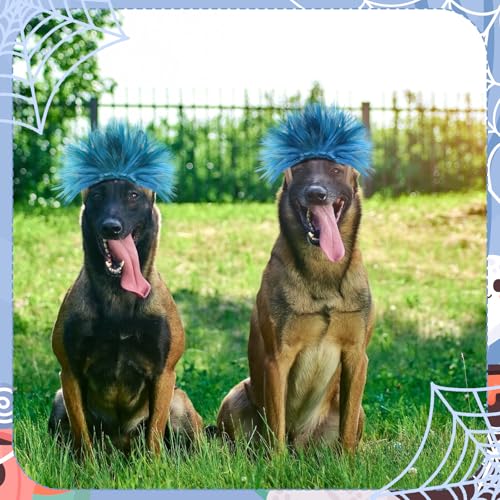 Pelucas divertidas para perros y gatos 2 pcs azul miniatura 6