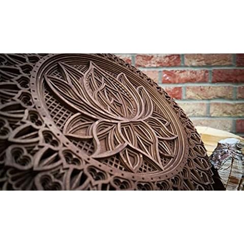 The Natural Workshop Lotus Flower Wooden Mandala Wall Art 23.5" X 23.5" / 595mm x 595mm Cover