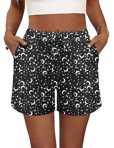 Image of Ekouaer Pajama Shorts for Women Soft Comfy Lounge Shorts Drawstring Pj Shorts Short Pajama Bottoms with Pockets S-XXL