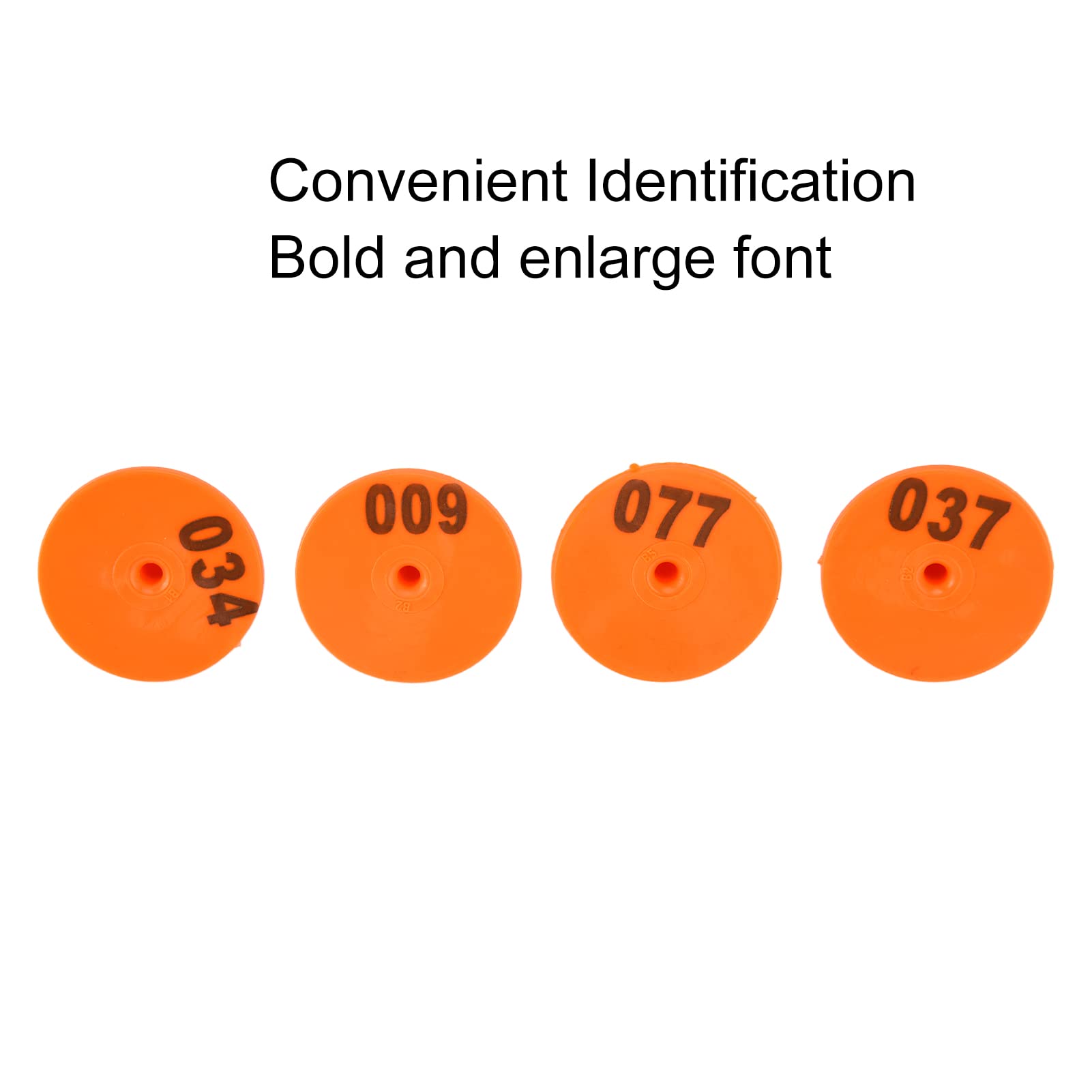 Qcwwy 100 Targhette Auricolari per Bestiame con Numeri, Targhette Auricolari Rotonde per Identificazione Conveniente per Volpi, Maiali e Pecore, Testina per Chiodi in Rame a Lunga