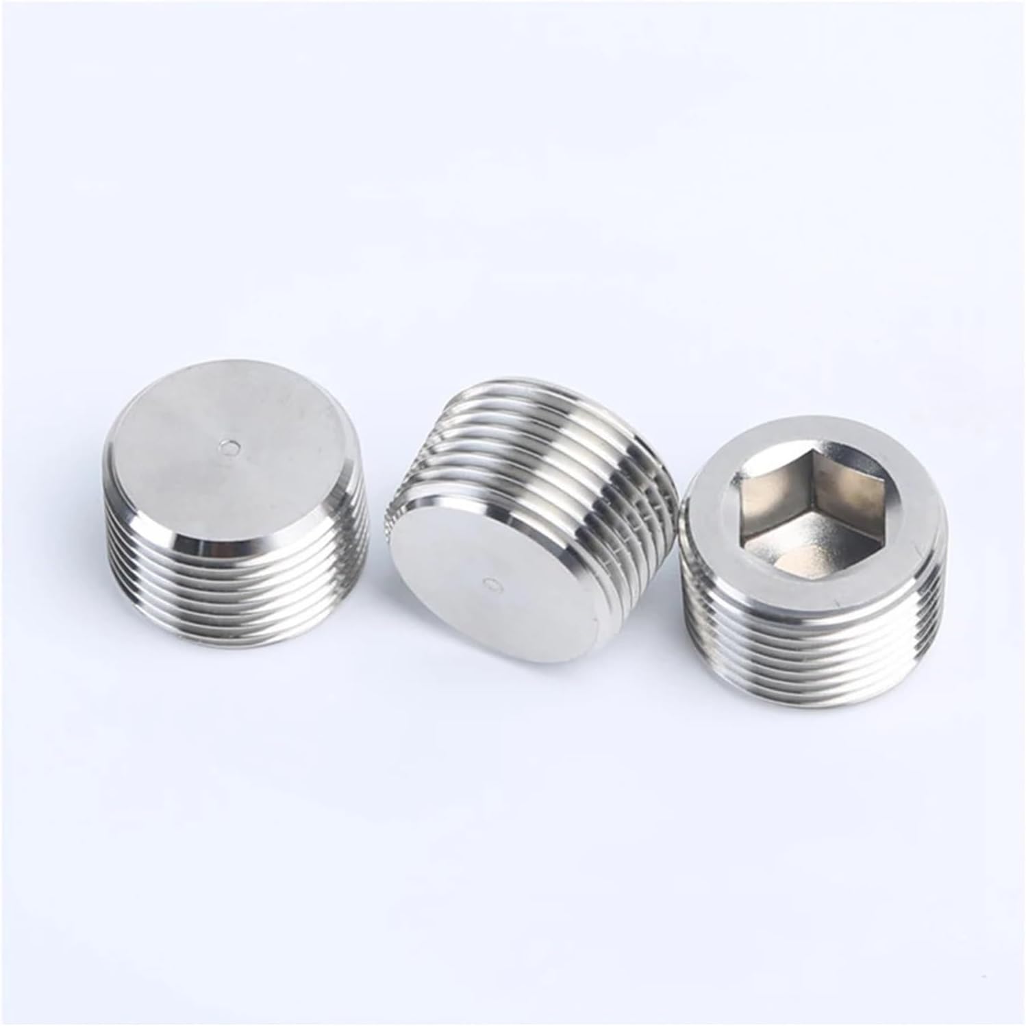 Home & Brewing 304 Stainless Steel Hexagon Pipe 1/8" 1/4" 3/8" 1/2" 3/4" 1" - 2" BSPT/NPT Male Countersunk End Plug Fitting Water Gas Oil Brewing Accessories(BSPT,1-1/4")