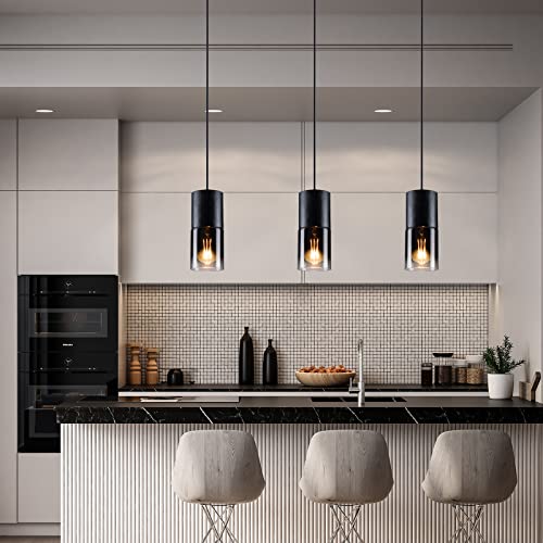 DANBEE 1-Light Modern Pendant Light Fixtures,Pendant Lighting for Kitchen Island,Black Hanging Pendant Lights with Adjustable Cord,Farmhouse Pendant Lights for Kitchen Island,Dining Room,Bathroom - Image 6