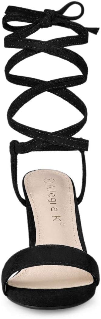 Allegra K Women's Lace Up Chunky Heels Sandals - Image 3