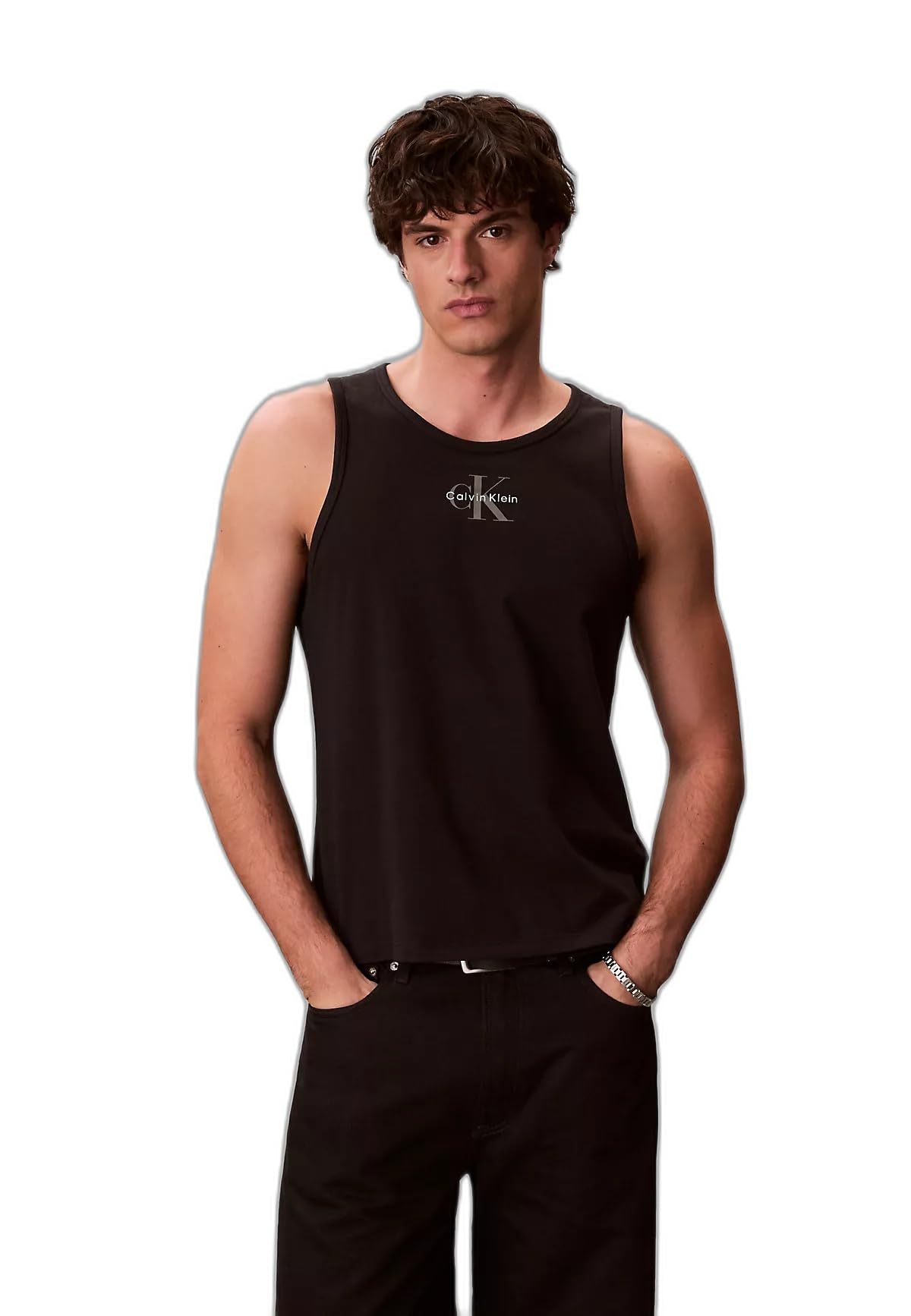 Calvin Klein 30s Classic Micro Monologo Tank Lv04rf850g Camisetas gráficas Hombre (Pack de 1)