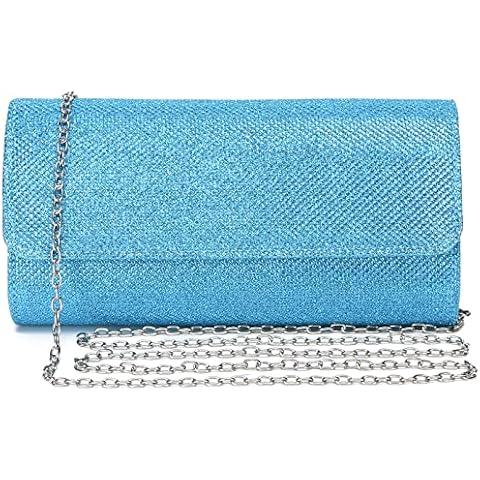 Outrip Women's Evening Bag Clutch Purse Glitter Party Wedding Handbag with Chain, Teal, S Cover
