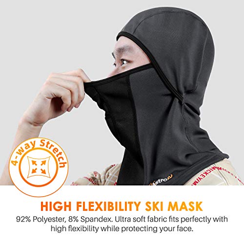 Astroai Ski Mask Windproof Balaclava For Cold Weather, Winter Face Mask Breathable Stretchable For Skiing, Snowboarding & Motorcycle Riding, Full Protection Mask For Men/Women Grey #TOP1