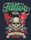 Devil Tattoo Coloring Book: Tattoo Stress Relief Coloring Book | Sugar Skulls & Devils