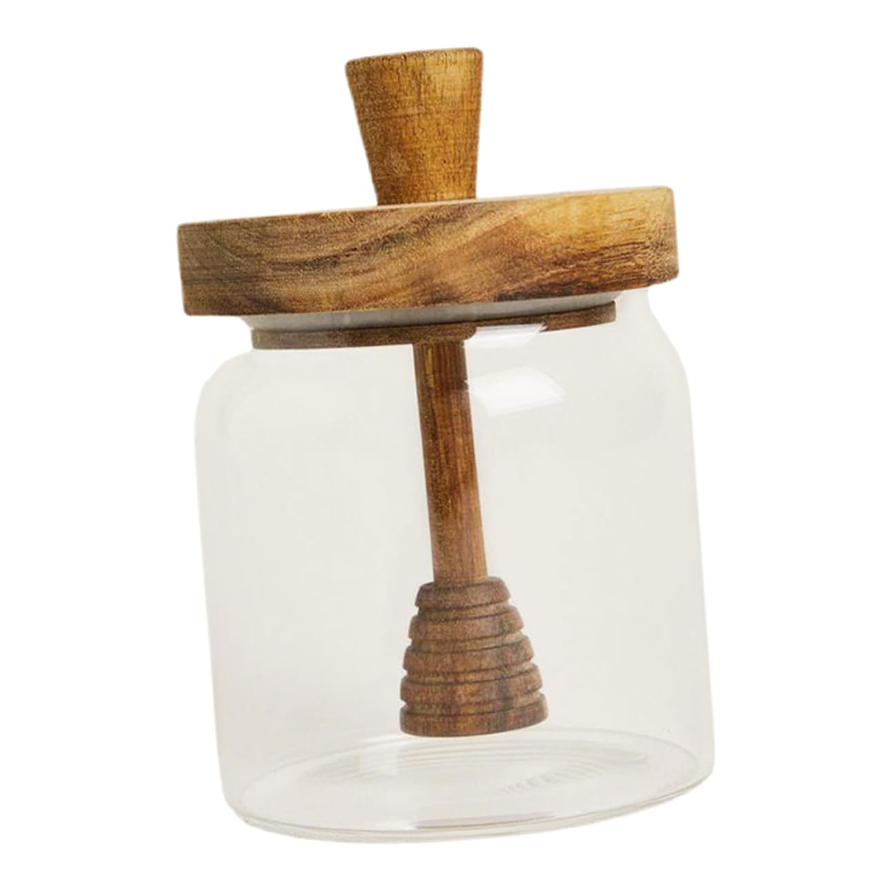 SOLUSTRE Glass with Dipper and Lid Honey Pot Container for Home Kitchen for Honey Storage and Dispensing Lightweight and Convenient