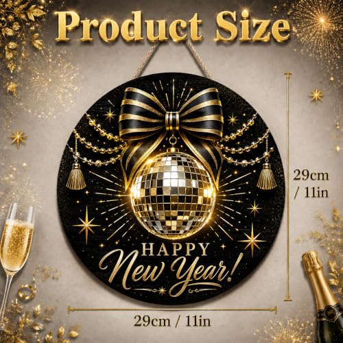 Image of New Years Decorations 2027 - Happy New Year Sign for Front Door