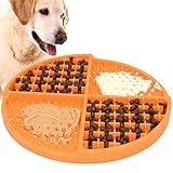 Bangp Licking Mat for Dogs and Cats,Dog Slow Feeders,Boredom Anxiety Reduction,Heavy-Duty Puzzle Mat Dog Treat Mat with Unique Quadrant Design,Perfect for Yogurt,Treats or Peanut Butter(Orange)