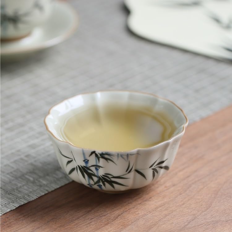 Kaffee-Becher für Restaurant Reise Teetasse mit handgemalten Blütenblättern Master Cup Unterglasur Chinesische Teetasse Zuhause Einzelbecher für Männer Kaffee-Becher für Heiß/Kalte Getränke(B)
