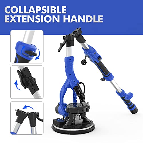 Aote-Pitt Drywall Sander, 810W 7A Electric Drywall Sander With Vacuum Attachment, Variable Speed 900-1,800Rpm Power Wall Sanders With 12 Pcs Sanding Discs, Led Light, Extension Handle, Dust Hose #TOP2