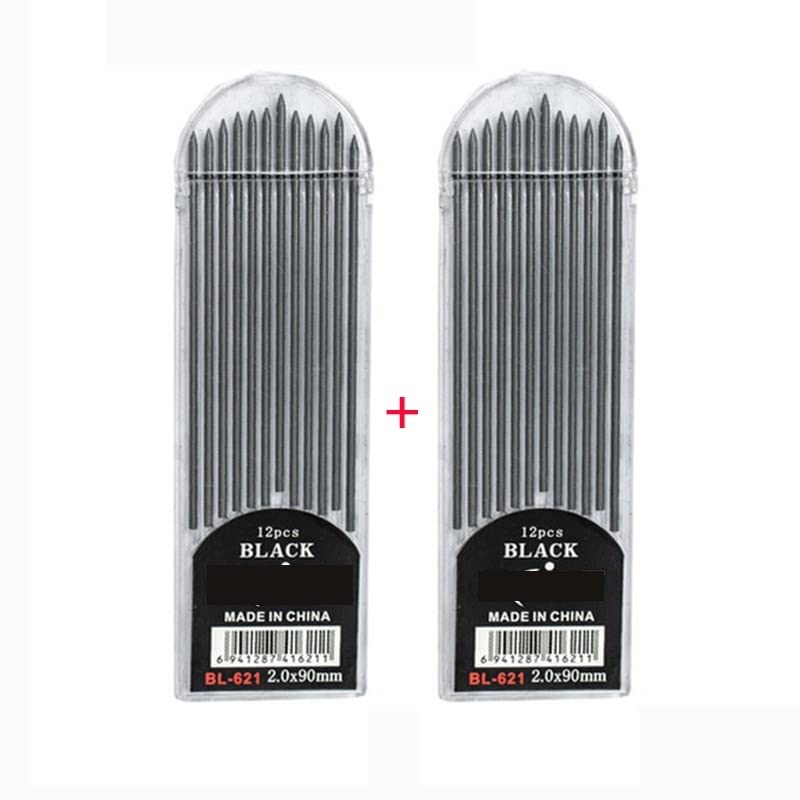 Ołówki 2,0 mm Metalowe ołówki mechaniczne Ołówki automatyczne 2B HB Wymienny wkład Ołówki automatyczne artystyczne (1 szt. ołówków) (2 szt. szarych 2b)