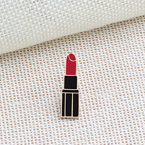 Image of Red Lip Lipstick Enamel Lapel Brooch Pin for Women (2 PCS 1#)