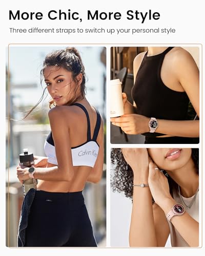 Image of Smart Watches for Women(Answer /Make Calls), 1.27'' AMOLED Screen Activity Trackers with Heart Rate /Sleep /SpO2 Monitor, Smartwatch for iPhone /Samsung /Android, 120+ Sport Modes IP68 Fitness Watch Pink