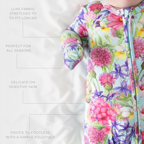 Image of Posh Peanut Convertible Baby Sleepers - Footless Baby Pajamas with 2 Way Zipper for Easy Diaper Changes