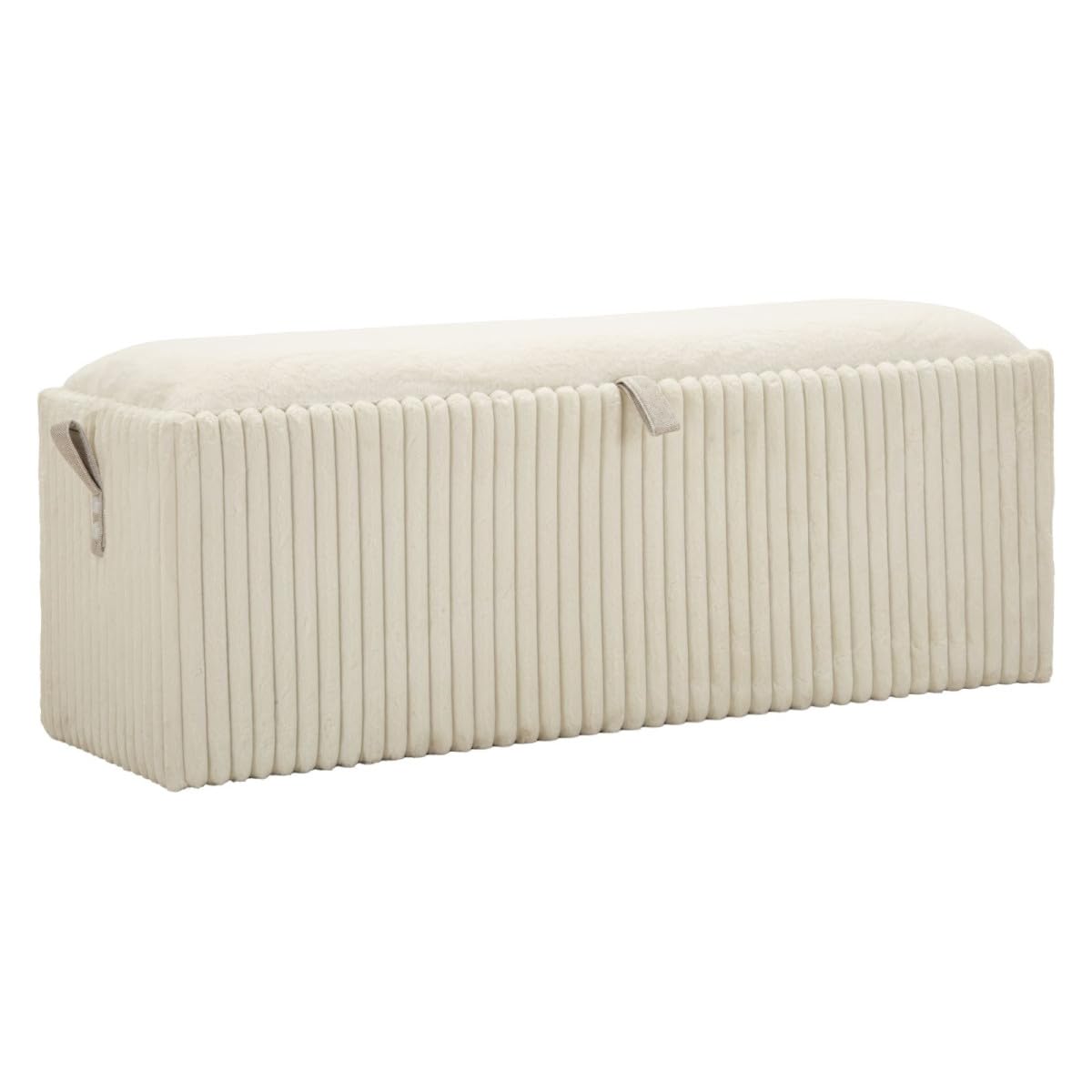 Banc coffre blanc Goteborg de 113cm au design épuré et finitions soignées