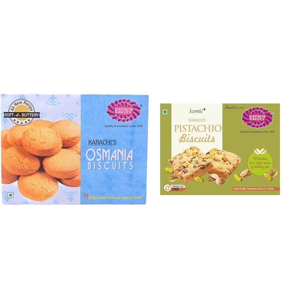 Osmania Biscuits, 400g Karachi Bakery Pistachio Biscuits, 400 g