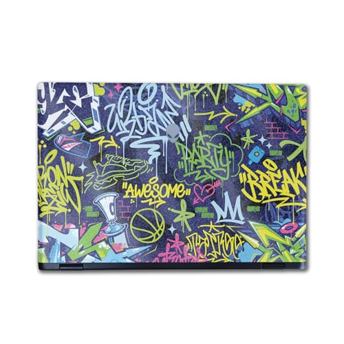 Image of Glossy Glitter Laptop Skin Compatible with Alienware M16 R2 (2024) - Neon Tags - Premium 3M Vinyl Protective Wrap Decal Cover - Easy to Apply | Crafted in The USA by MightySkins