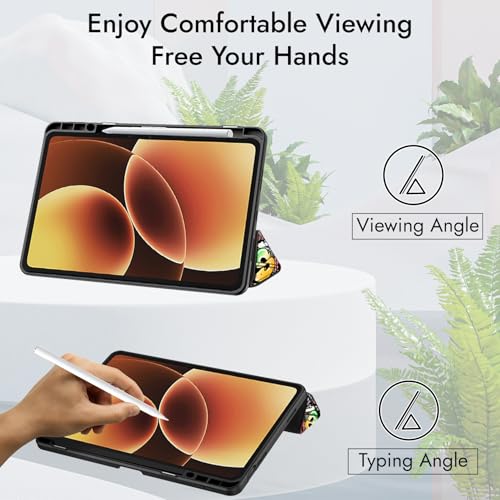 Image of Robustrion Cover for Xiaomi Pad 8 /8 Pro / 7 /7 Pro Cover Case 11.2 inch, Hybrid Flip Cover with [Transparent Back] and [Pencil Holder] for Xiaomi Mi Pad 7 /8 Cover [Auto Sleep Wake] - Hippy