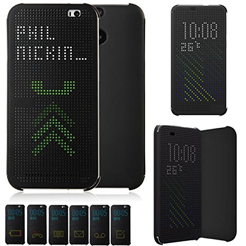 Microtimes For HTC ONE M9 DOT VIEW Hc M231 Flip Case Cover (Black)