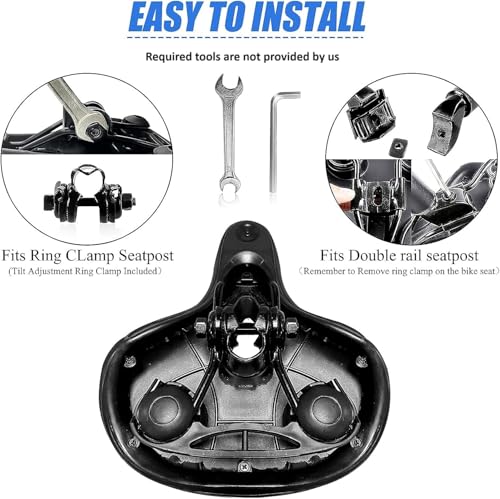 Image of Gadget Deals- Cycle Seat | Cycle seat Cushion | with Red Reflective Safety Strip Universal Memory Foam Waterproof Breathable Shock Absorbing| Cycle Saddle | Cycle Saddle seat