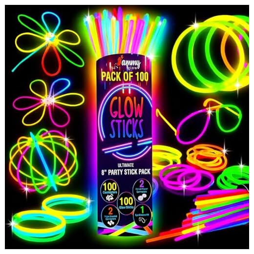 Glow Sticks Bulk -205-Pcs- Glow in The Dark 100 Party Sticks -Supplies w/ Eye Glasses kit-Bracelets Necklaces and more-12 Hours Glow Party Pack 8 inch for Kids Camping Accessories