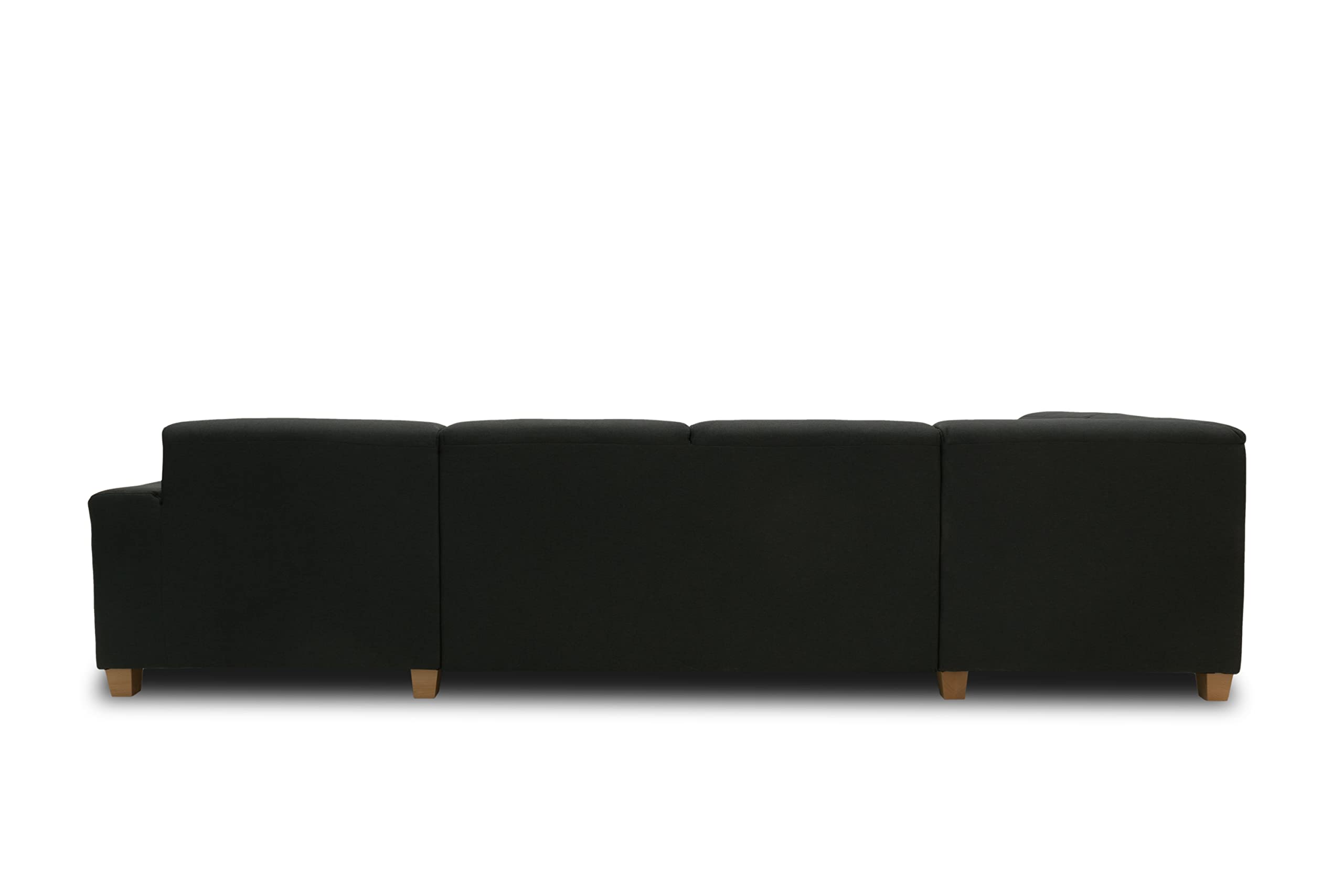 DOMO. collection Sugar - Upholstered Sofa in Modern U Shape, Anthracite