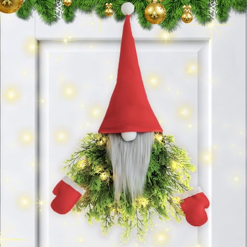 Türkranz Weihnachten Led, 55cm Weihnachtsmann Weihnachtskranz Tür,...
