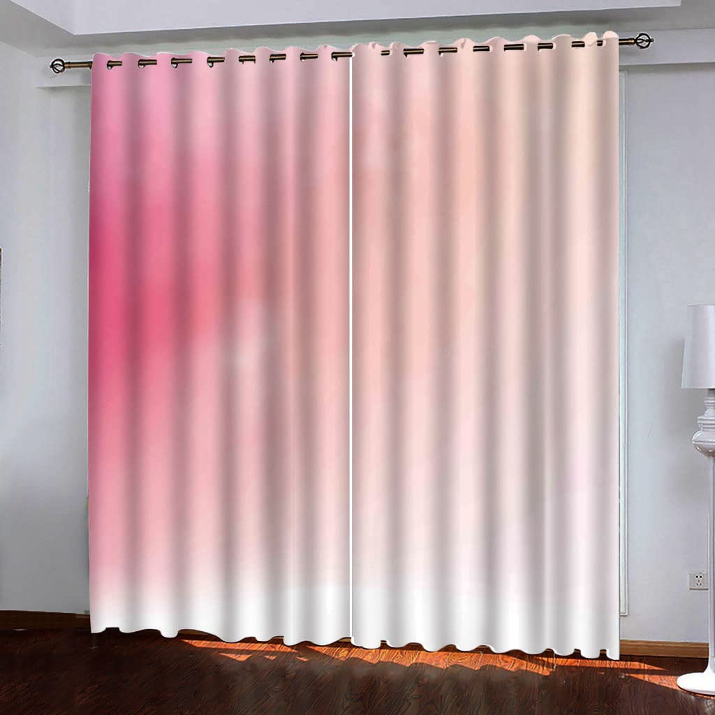 Draperies à oeillets occultantes rose 140x280 pour décoration de fenêtre