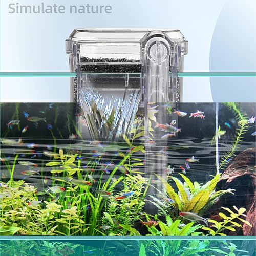 Image of Aquarium Filter, Mini Quiet USB Waterfall Fish Tank Filter, Adjustable Water Flow Oxygen Increasing Wall Mounted USB Filting Equipment for Aquariums Fish Tank,2.5W