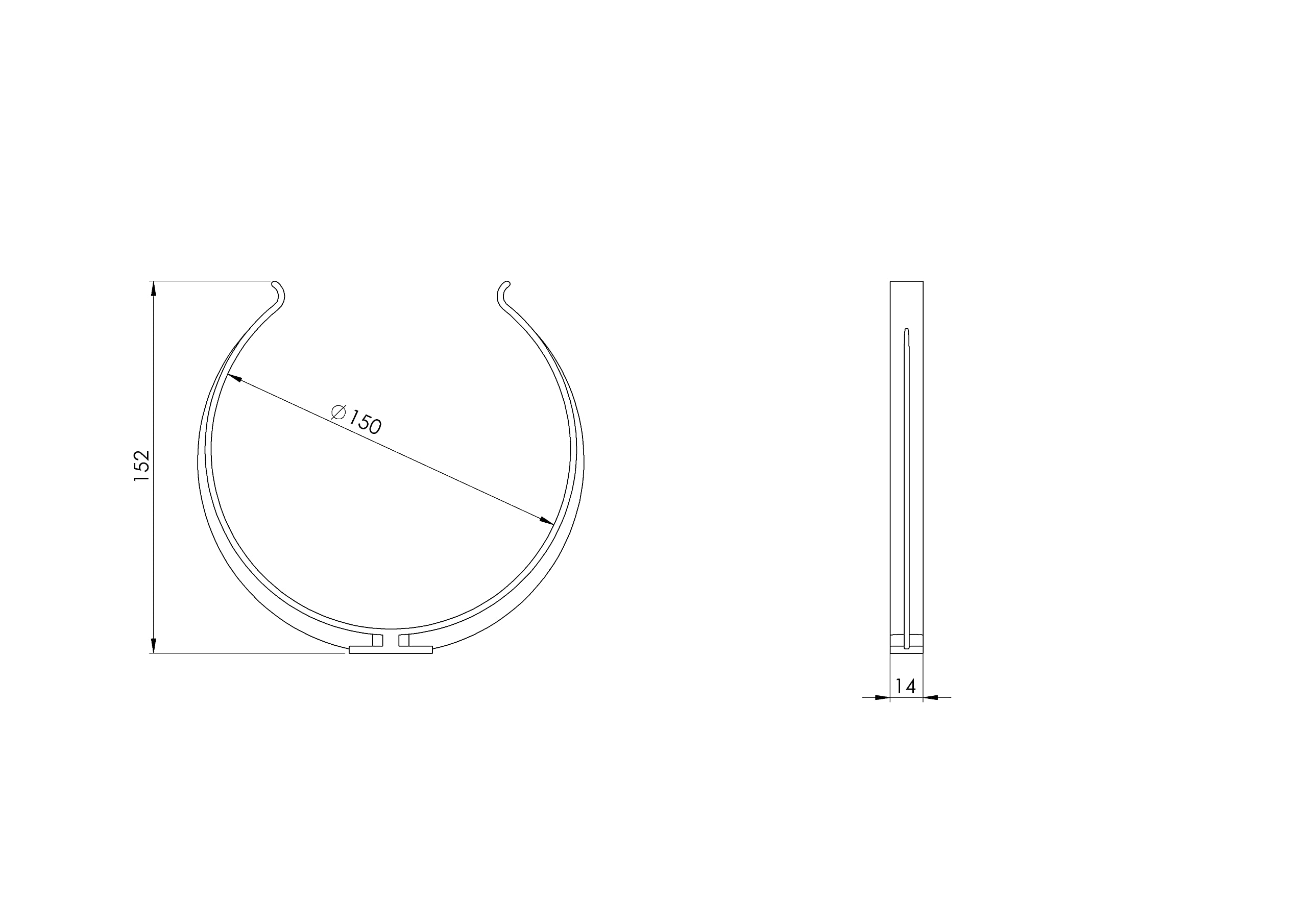 Steinberg14 Diameter 150 mm / 6 inch Pipe Clamp Holder for Ventilation Pipe Plastic Round Pipe Exhaust Pipe PVC - Pack of 2 - Image 2