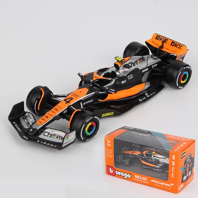 ТоуAE - Bburago 1:43 2023 Mclarens F1 MCL60#4 Lando Norris #81 OSCARs Piastri Alloy Car Die Cast Model Formula Racing Тоу Collectible (No.4 Norris)