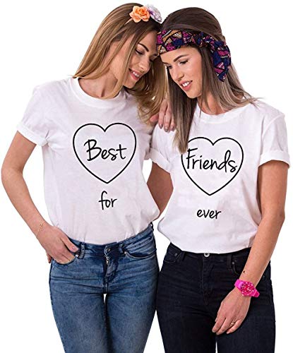 Urban Kingz BFF Best Friends Femme Fille T-Shirt Set Best Friends Forever cœur Cover