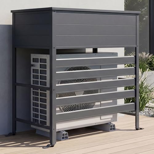 Mendler Revestimiento de aluminio para aire acondicionado/intercambiador de calor HWC-P94, cubierta de caja de almacenamiento, 110 x 96 x 43 cm – antracita