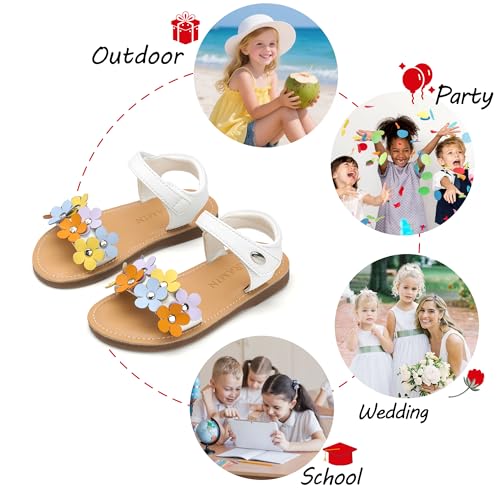Image of PHIRAMIN Toddler Flower Girl Sandals - Girl Dress Shoes Toddler Little Kid Wedding Party