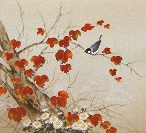 ☆鈴木秀湖『蔦に小禽』日本画 掛軸 掛け軸