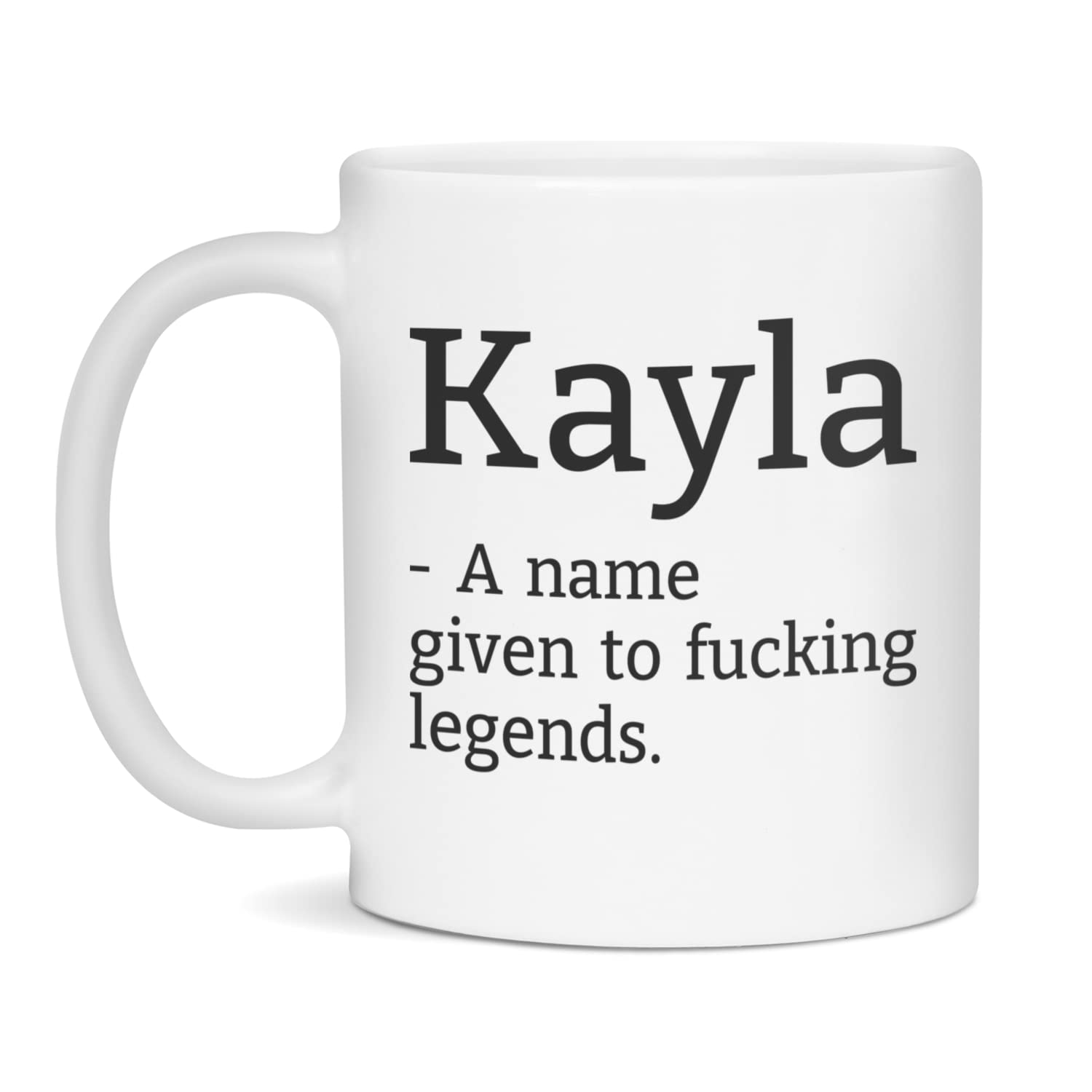 GenericFunny Kayla Mug, Kayla Name Mug, Kayla Coffee Mug, 11-Ounce White