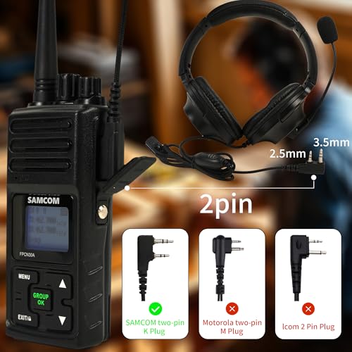 Image of SAMCOM 2 Pin Earpiece for FPCN30A FPCN10A Radios (Overhead Headphone)