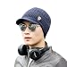 Produktbild Herren Stricken Slouch Männer Baggy Beanie Weave häkeln Mütze Winter Wolle Gehäkelt Pile Knit Cap Hut Mütze Wintermütze Ski Slouchy Wollmütze (Dunkelblau)