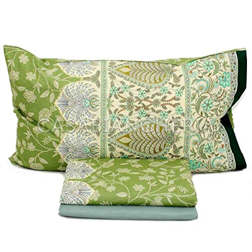 Bassetti - Juego completo de funda nórdica para cama de matrimonio Granfoulard Barisano-Verde