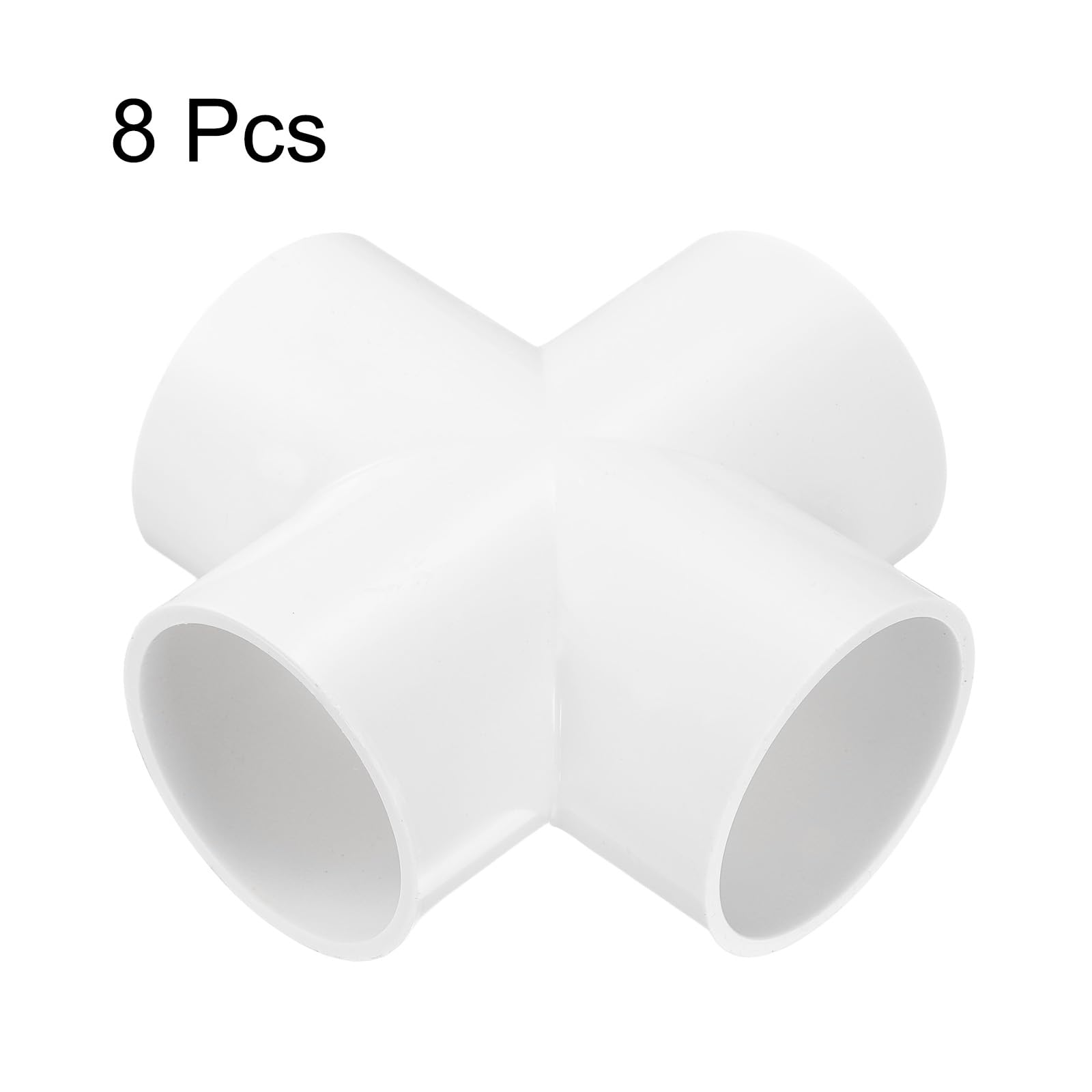 QUARKZMAN 8pz Raccordi per Tubi a 4 Vie Pvc 1-7/8" Gomito Connettore Raccordi per Tubi Irrigazione Accoppiamento Gomito per Tubi per Idraulica Fognature Acqua Drenaggio, Bianco