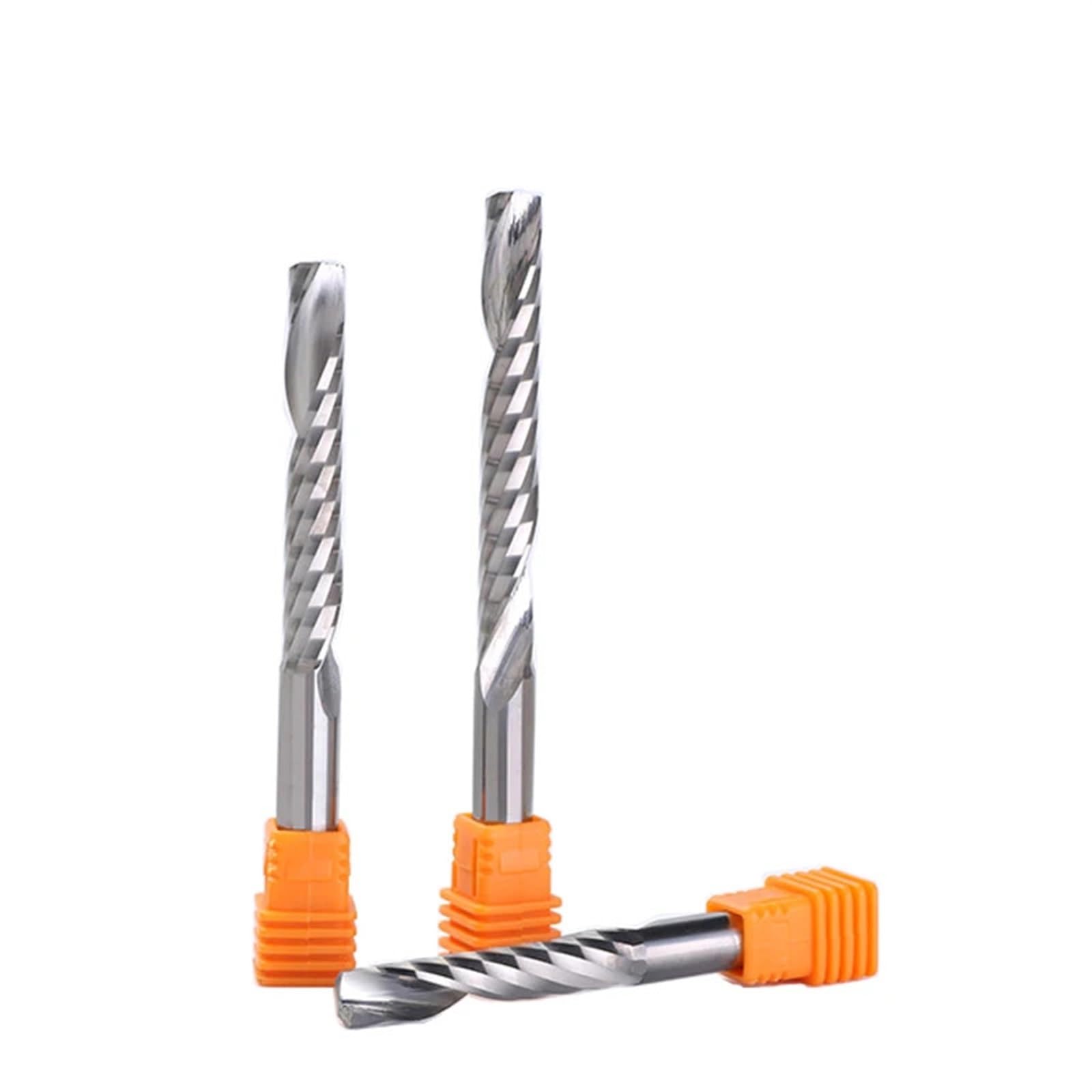 Brocas rebajadoras de CNC de carburo de vástago de 6mm, herramientas de fresado de extremo de una sola flauta, fresa de madera acrílica de PVC, 22mm-62mm, 5 uds.(5pcs 6x6x12)