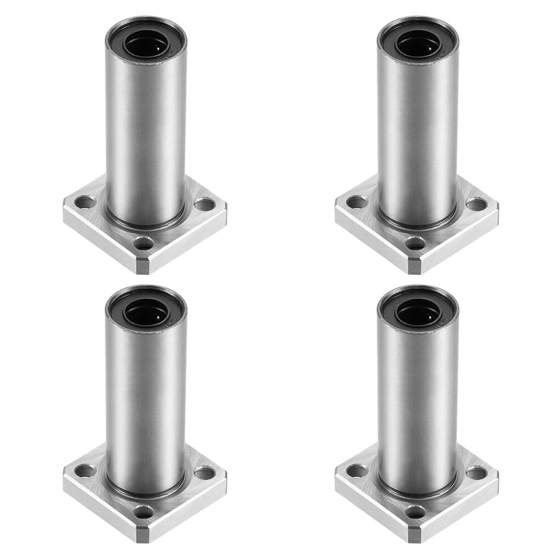HiPicco Linear Ball Bearings, LMK10LUU 10mm Square Flange Linear Motion Bushing Double Side Rubber Sealed for 10mm Linear Shaft CNC Machine 3D Printer